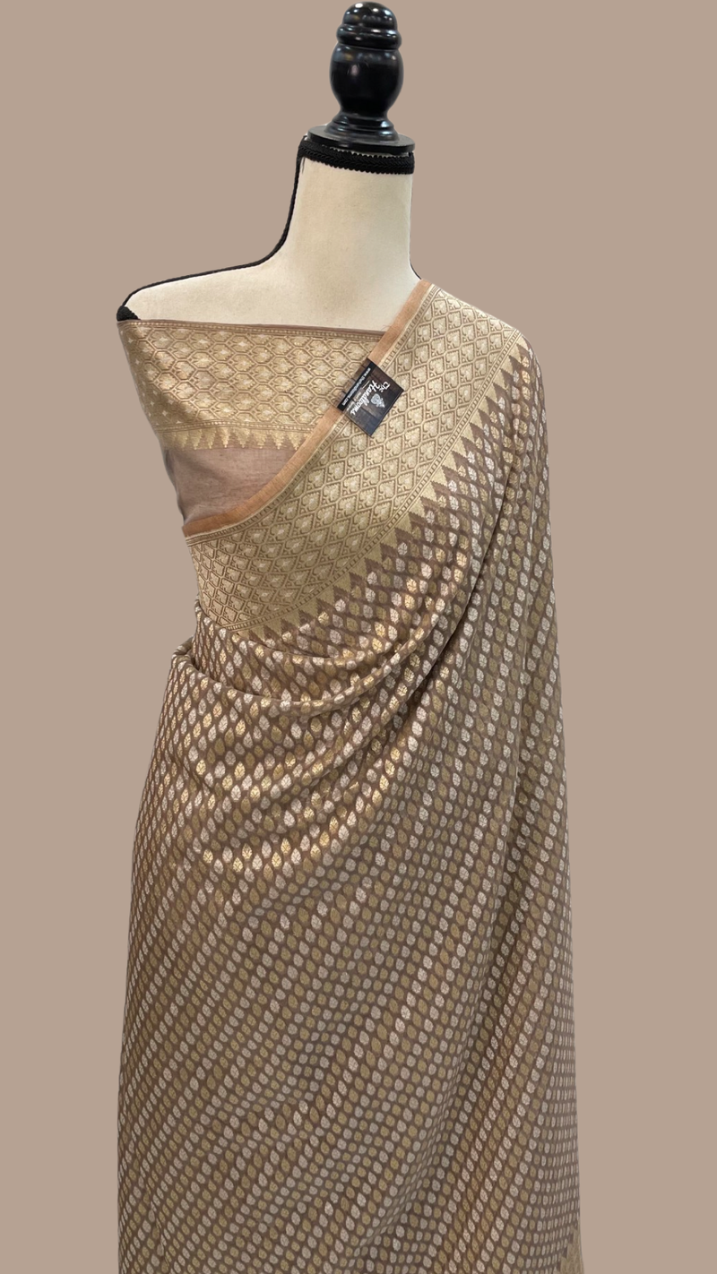 Pure Cotton Banarasi Brocade Handloom Saree - The Handlooms