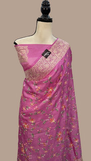Tussar Silk Handloom Banarasi Saree With Chikankari - The Handlooms