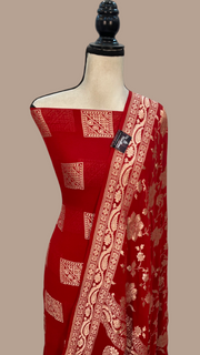 Khaddi Georgette Handlooms Banarasi Dress material - The Handlooms