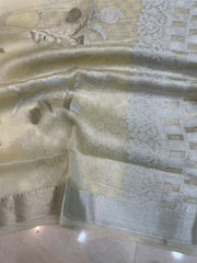 Pure Kora Handloom Banarasi Saree - The Handlooms