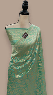 Pure Katan Silk Banarasi Handloom Saree - All Over Jaal Work - The Handlooms