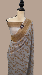 Khaddi Georgette Banarasi Saree -  Antique zari - The Handlooms