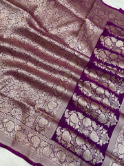 Pure Katan Silk Banarasi Handloom Saree - Tanchui Brocade - The Handlooms