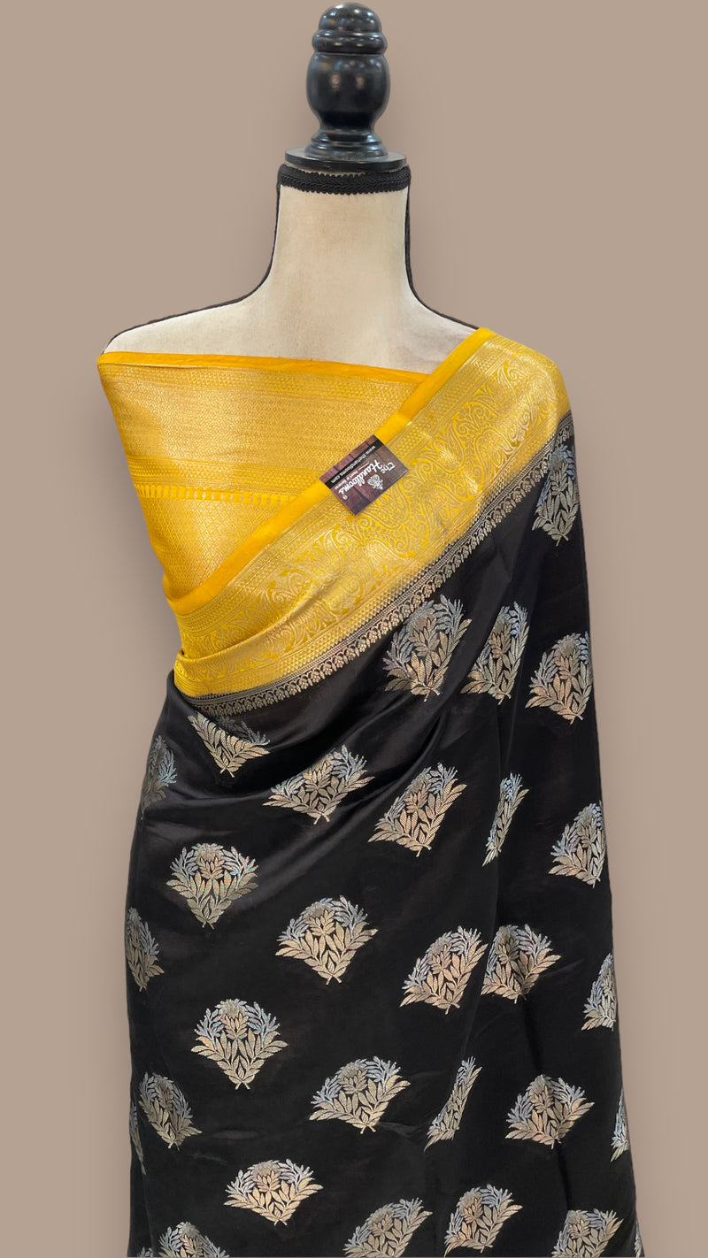 Pure Mango Silk Banarasi Handloom Saree - The Handlooms