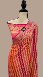 Rangkat Pure Chiffon Khaddi Banarasi Saree - The Handlooms
