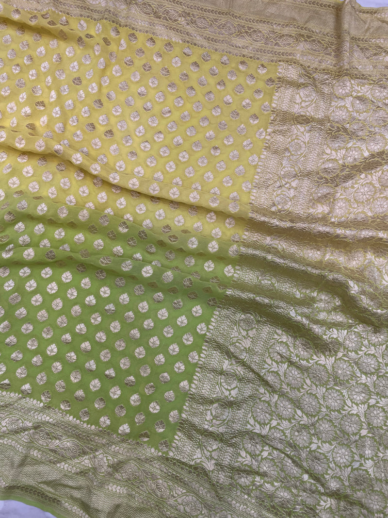 Khaddi Georgette Handloom Banarasi Saree - The Handlooms