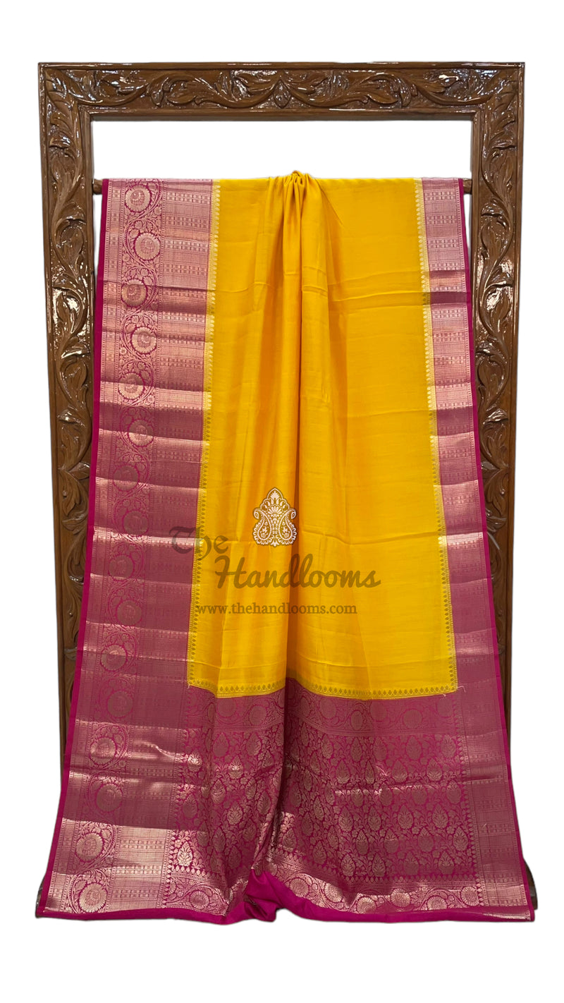 Pure Chiniya Silk Khaddi Handloom Banarasi Saree - The Handlooms