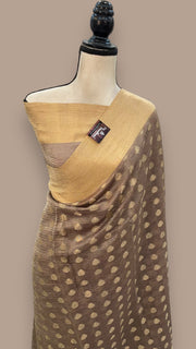 Pure Kora Tissue Crush Handloom Banarasi Saree - The Handlooms