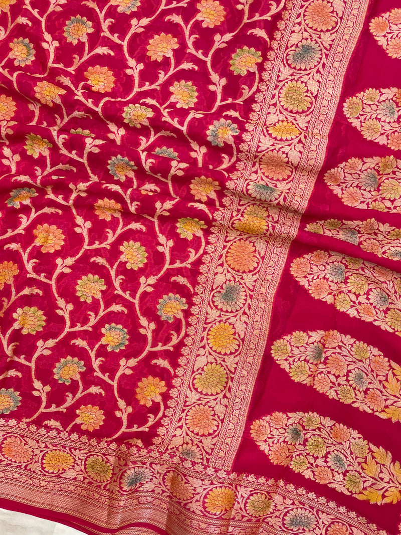 Pure Chiffon Khaddi Banarasi Saree - The Handlooms