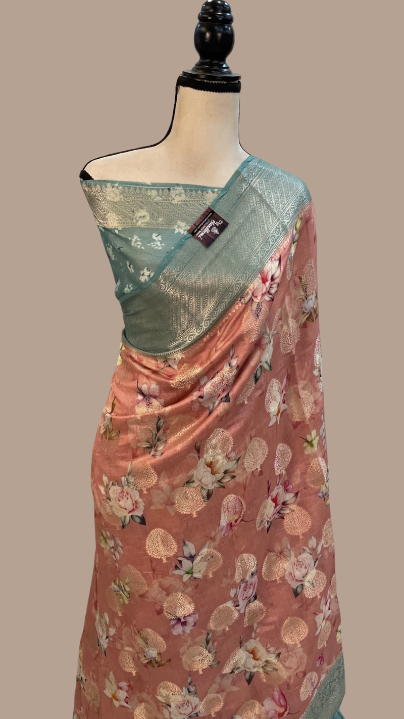 Pure Chiniya Silk Handloom Banarasi Saree - The Handlooms