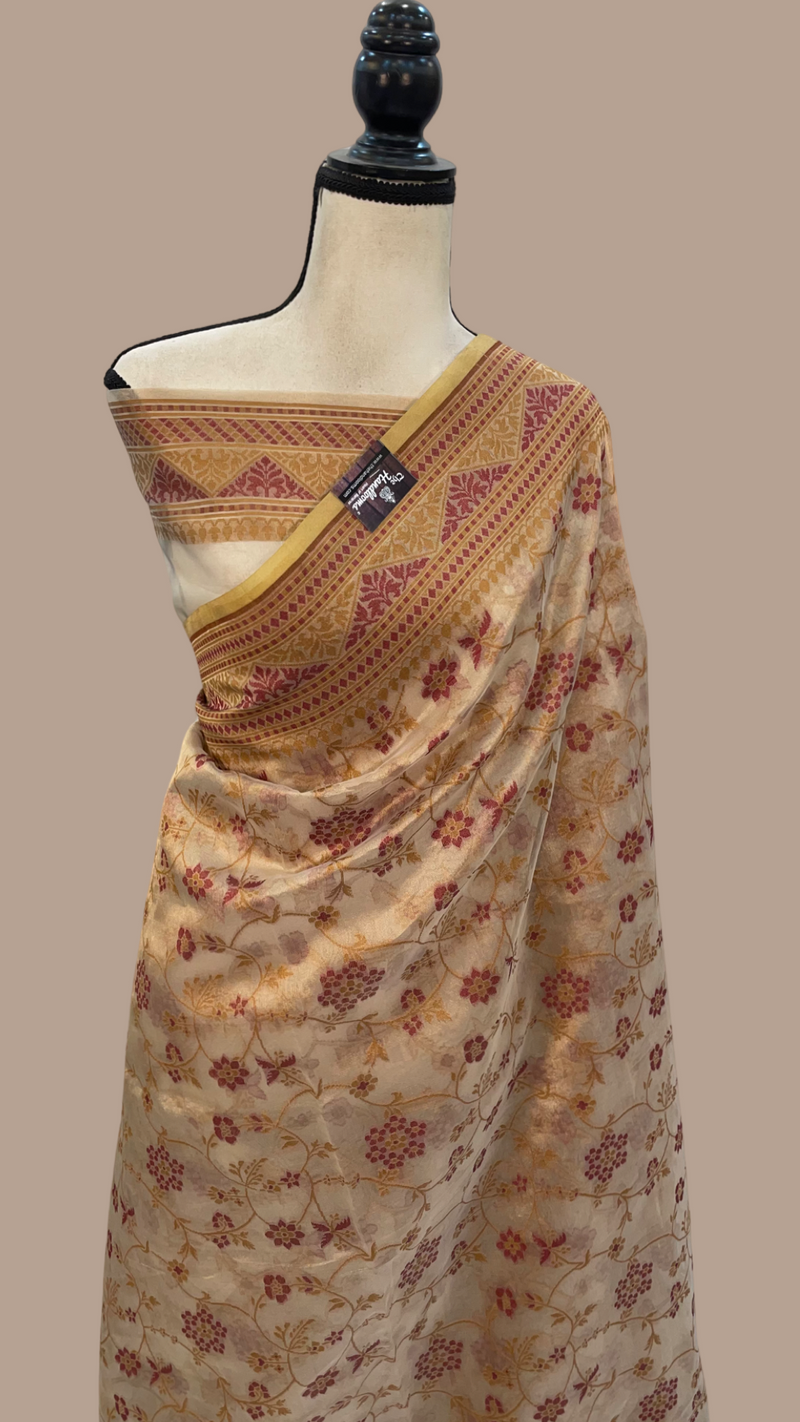 Pure Kora Tissue Handloom Banarasi Saree - The Handlooms