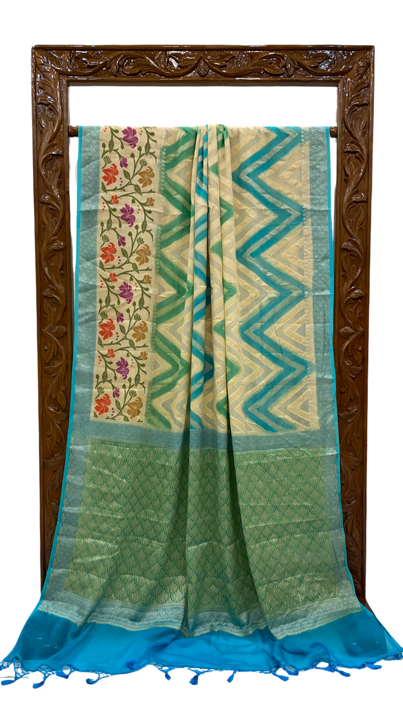 Pure Chiffon Khaddi Banarasi Saree - The Handlooms
