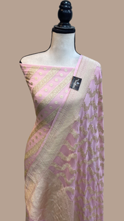 Pure Khaddi Georgette Banarasi Dress material - The Handlooms