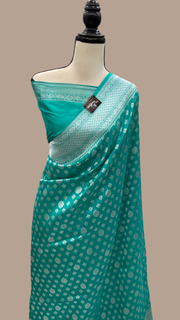 Pure Katan Silk Banarasi Handloom Saree - All Over Jaal Work - The Handlooms