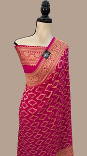 Pure Georgette Banarasi Bandhej Handloom Saree - The Handlooms