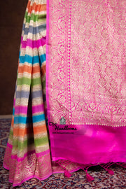 Rangkat Khaddi Georgette Handloom Banarasi Saree - The Handlooms
