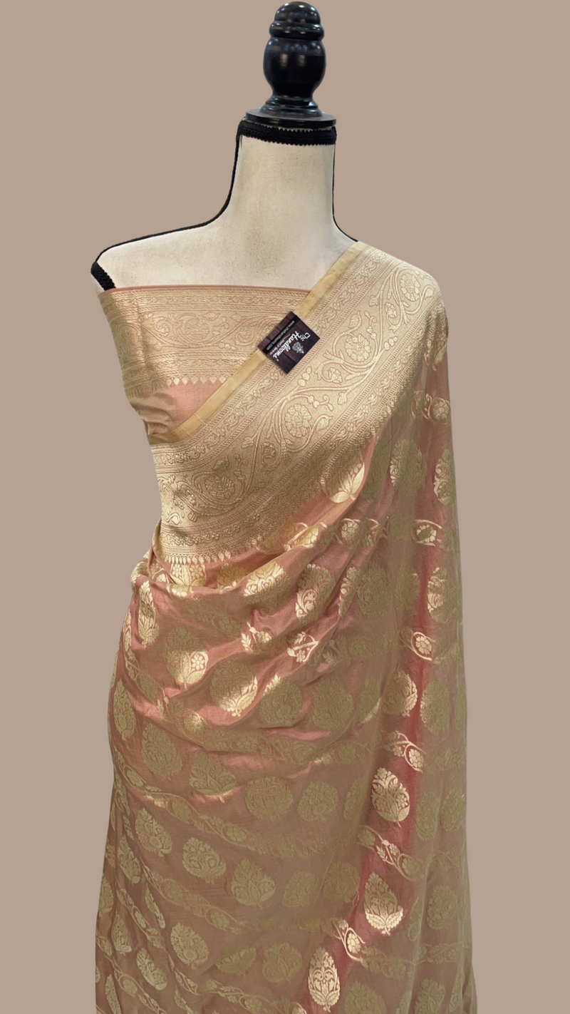 Pure Katan Silk Banarasi Handloom Saree - All Over Jaal Work - The Handlooms