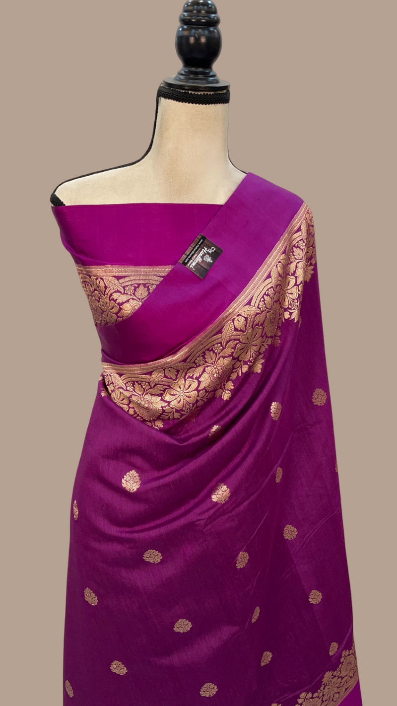 Pure Moonga Khaddi Handloom Banarasi Saree - The Handlooms