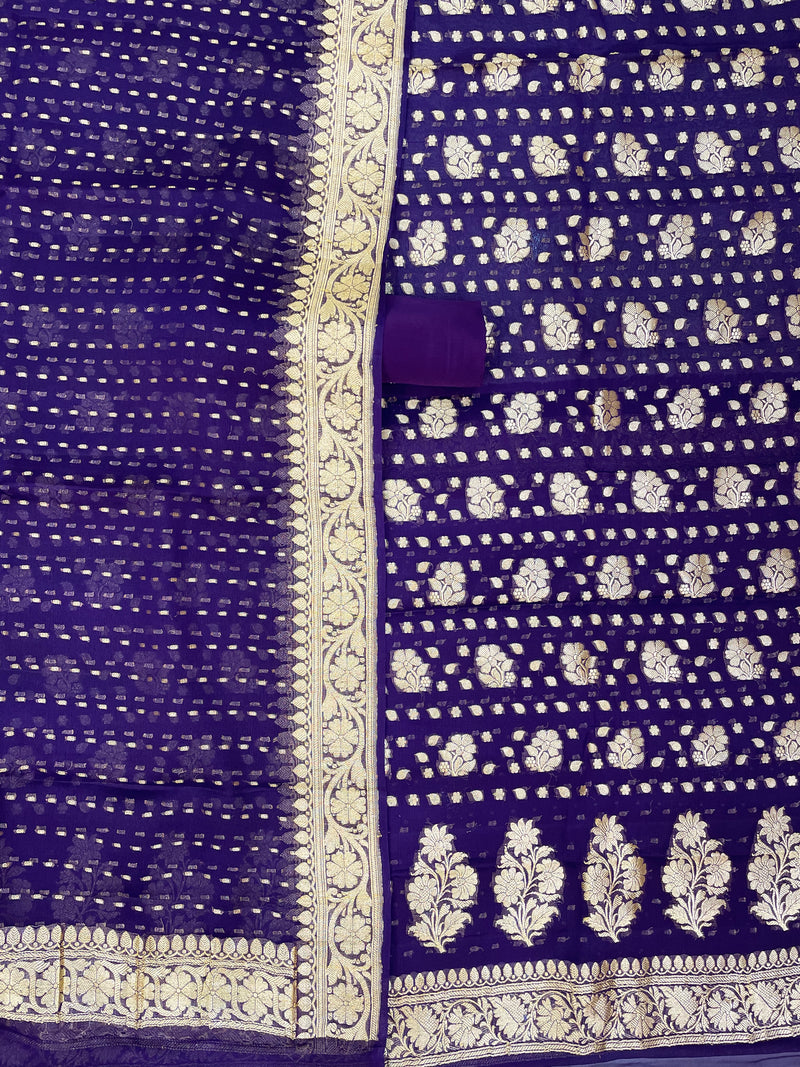 Khaddi Georgette Banarasi Dress material - The Handlooms