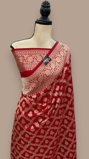 Pure Katan Silk Banarasi Handloom Saree - All Over Jaal Work - The Handlooms