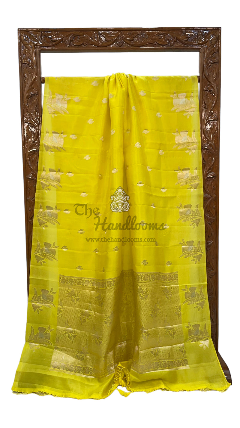 Pure Mango Silk Banarasi Handloom Saree - The Handlooms