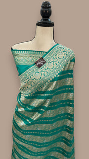 Pure Katan Silk Banarasi Handloom Saree - All over Sona Roopa Jaal work - The Handlooms