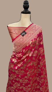 Pure Katan Silk Banarasi Handloom Saree - All over jaal work - The Handlooms