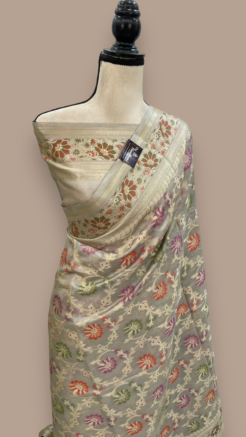 Pure Tussar Silk Handloom Banarasi Saree - The Handlooms