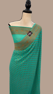 Khaddi Georgette Banarasi Saree -  Antique zari - The Handlooms