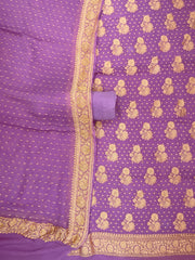 Mauvee Pure Khaddi Georgette Banarasi Dress material - The Handlooms