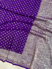 Pure Khaddi Georgette Dupatta - water zari - The Handlooms