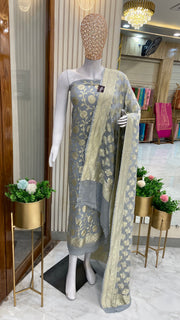 Khaddi Georgette Handlooms Banarasi Dress material - The Handlooms