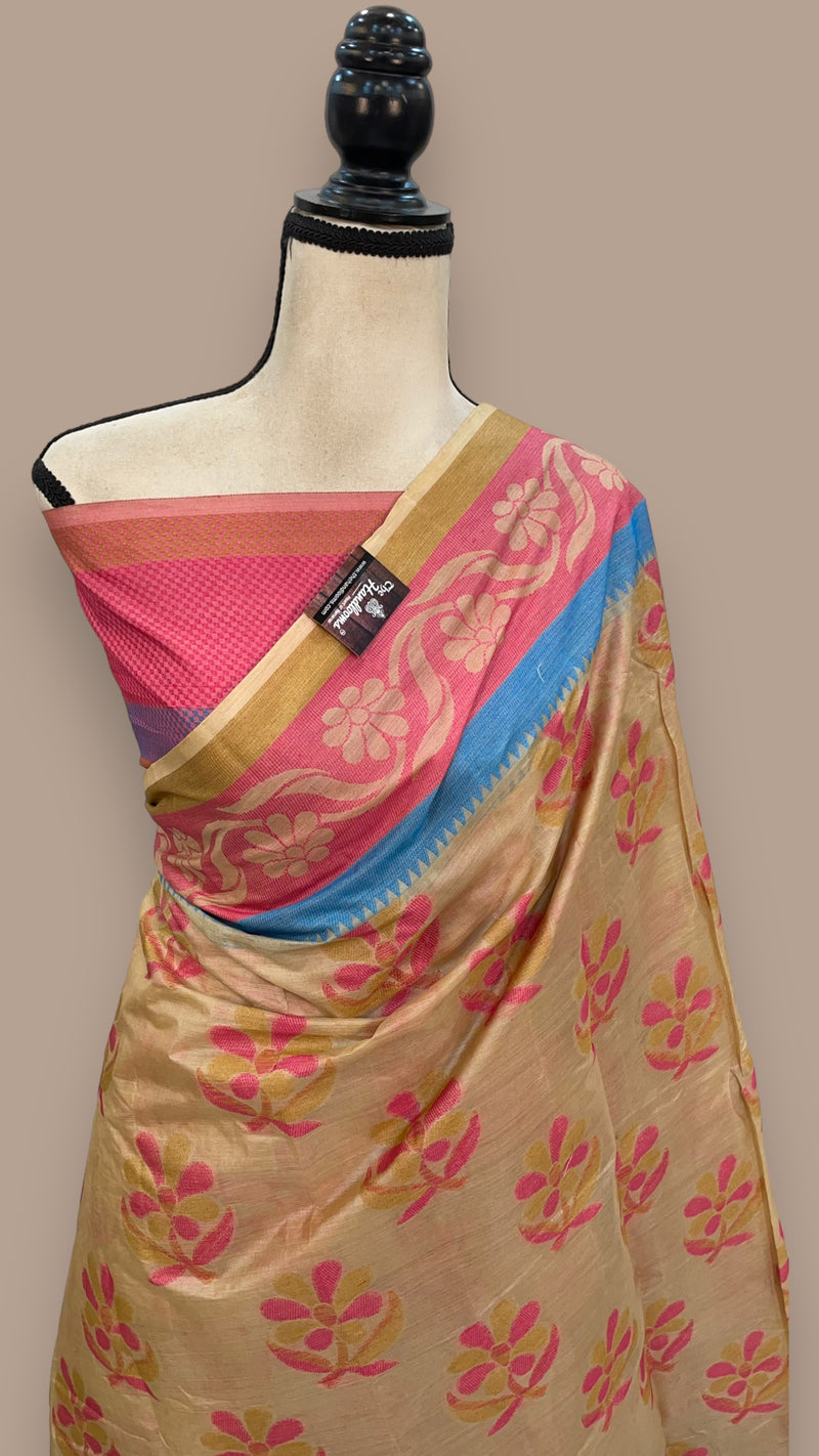 Pure Tussar Silk Handloom Banarasi Saree - The Handlooms