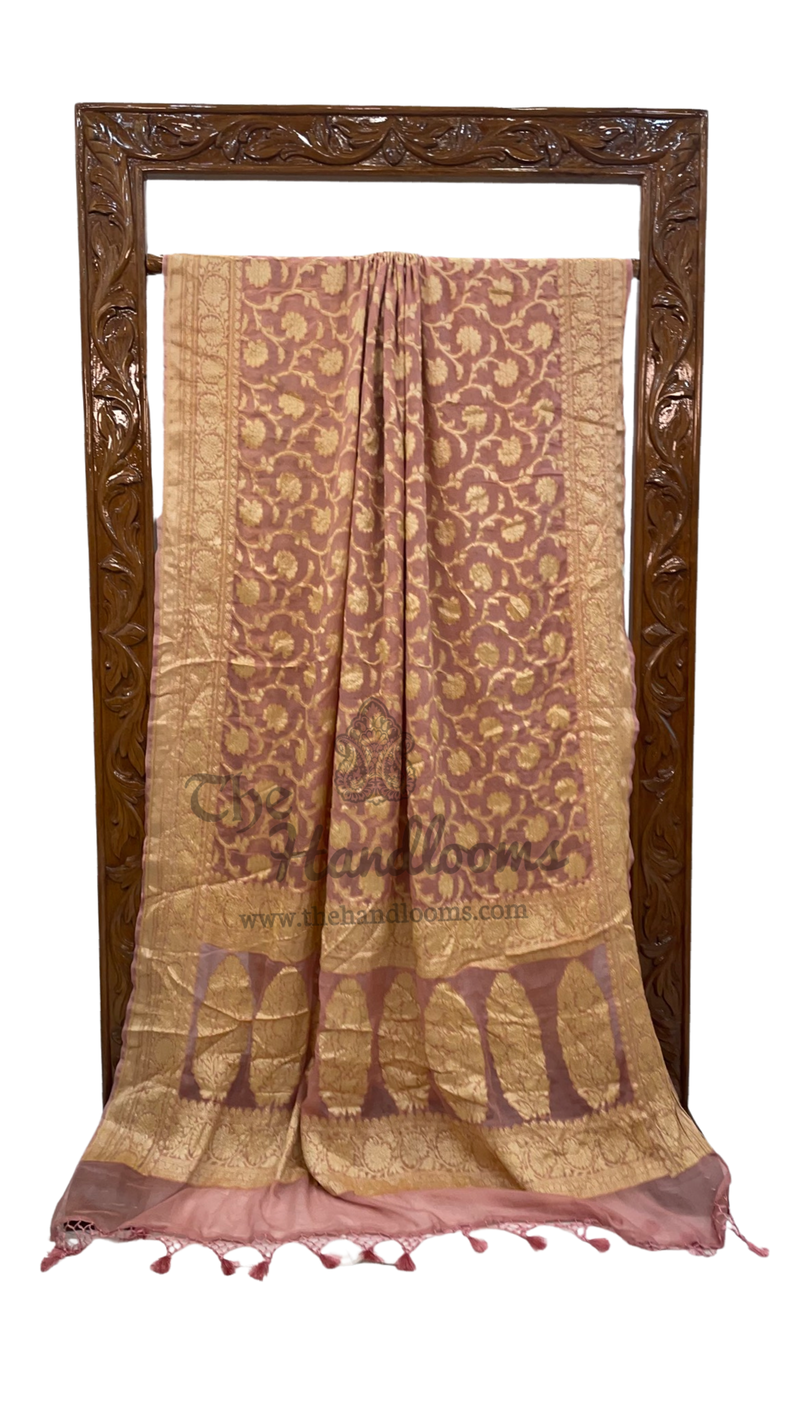 Pure Chiffon Khaddi Banarasi Saree - The Handlooms