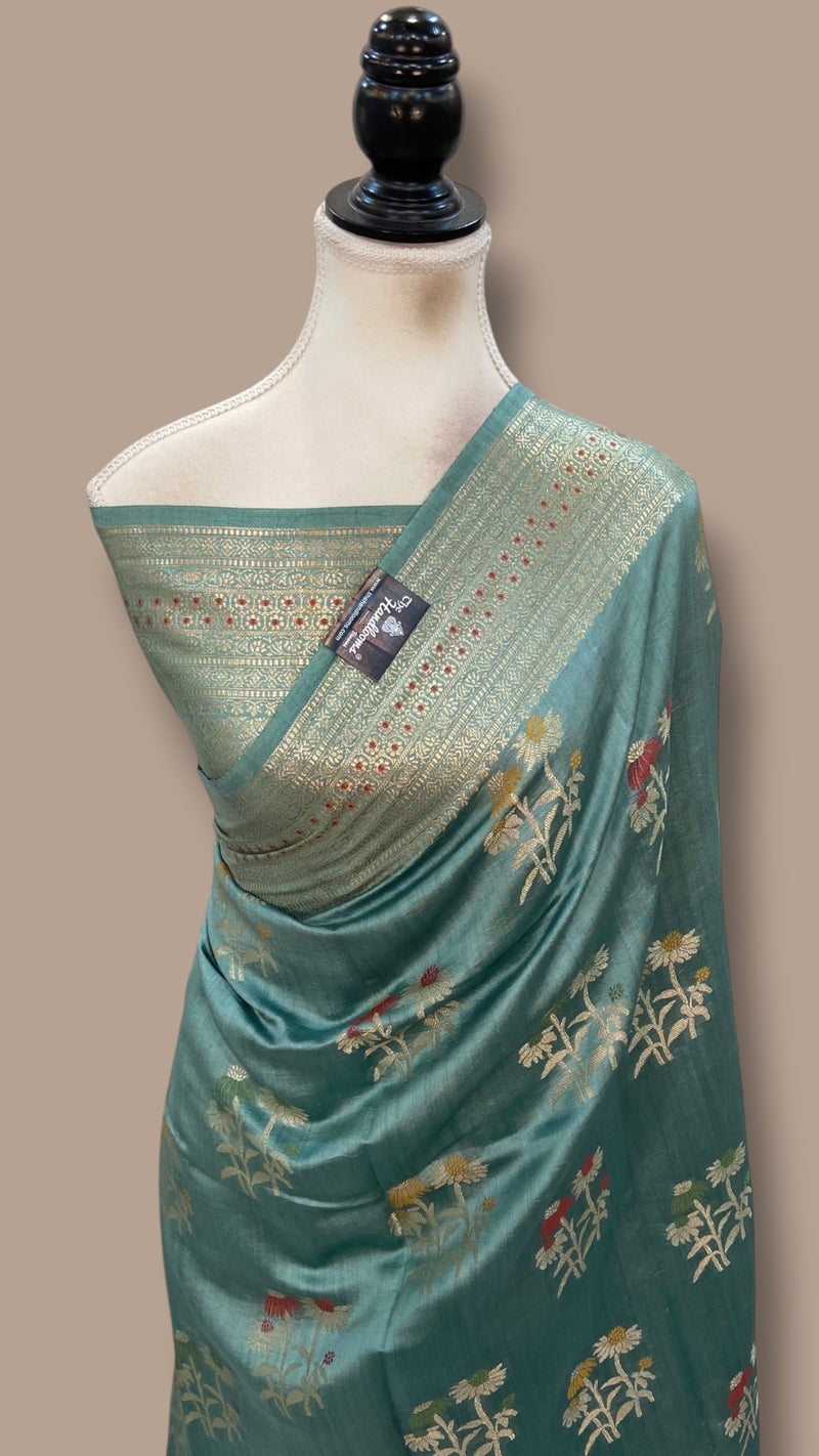 Pure Chiniya Malda Silk Handloom Banarasi Saree