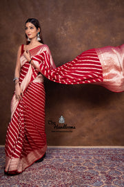Pure Khaddi Georgette Banarasi Saree - water zari - The Handlooms