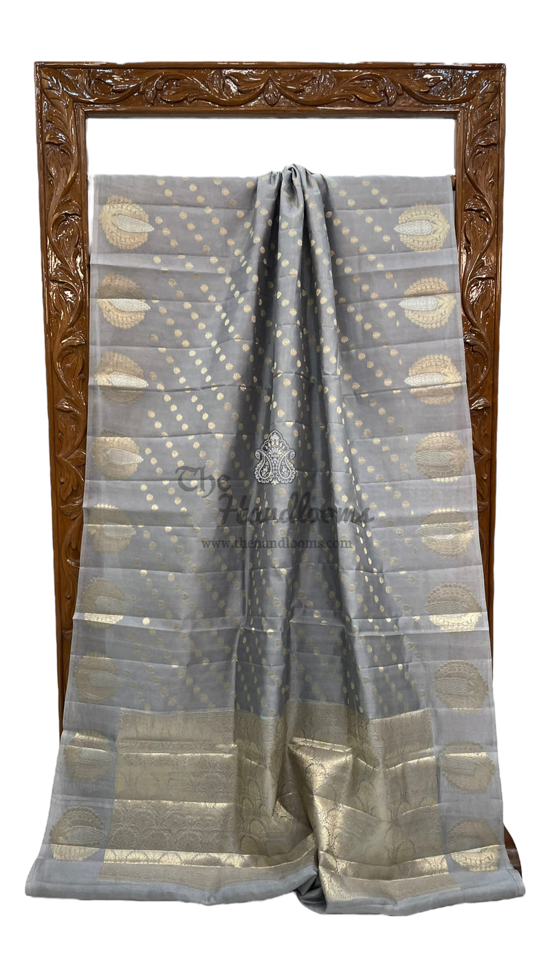 Pure Mango Silk Banarasi Handloom Saree - The Handlooms