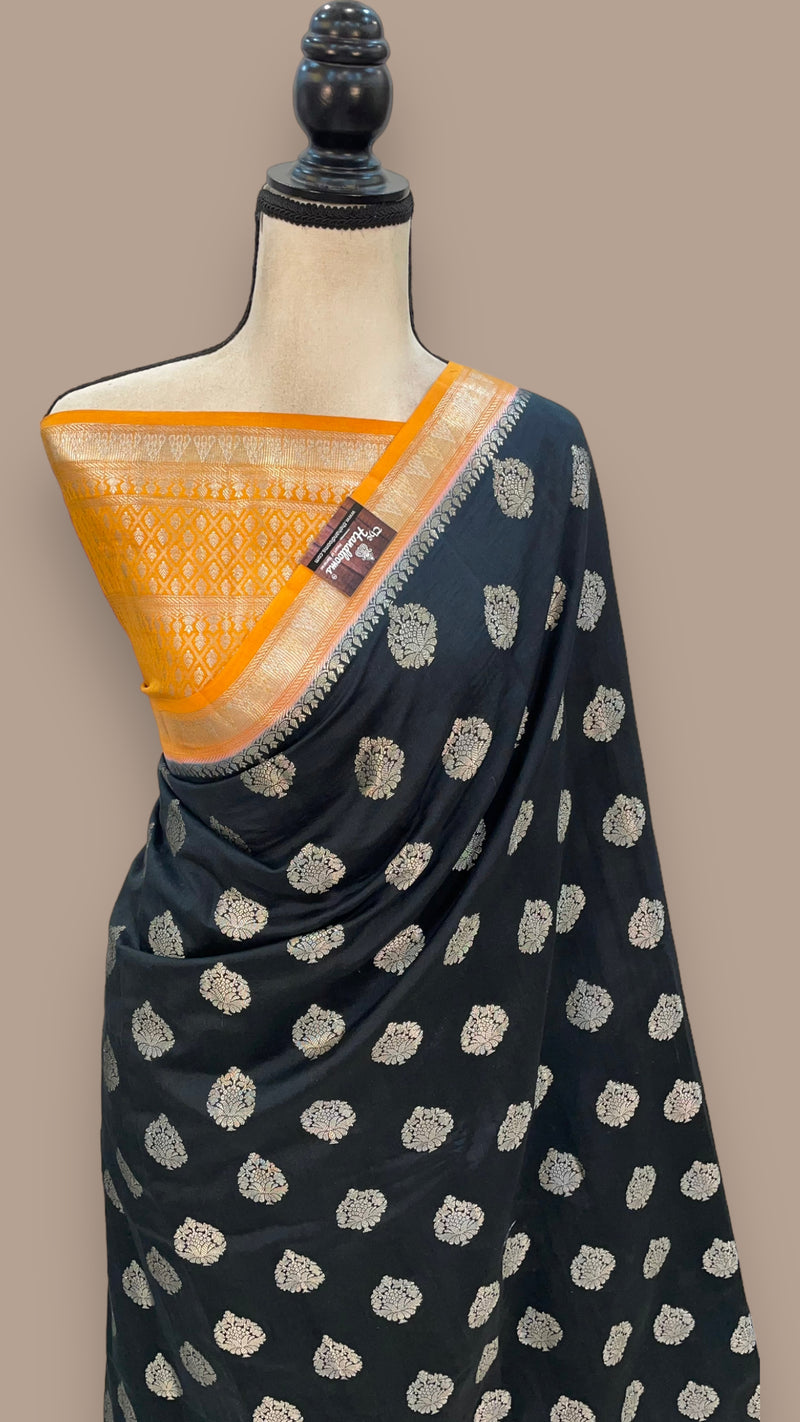 Pure Chiniya Silk Handloom Banarasi Saree - The Handlooms