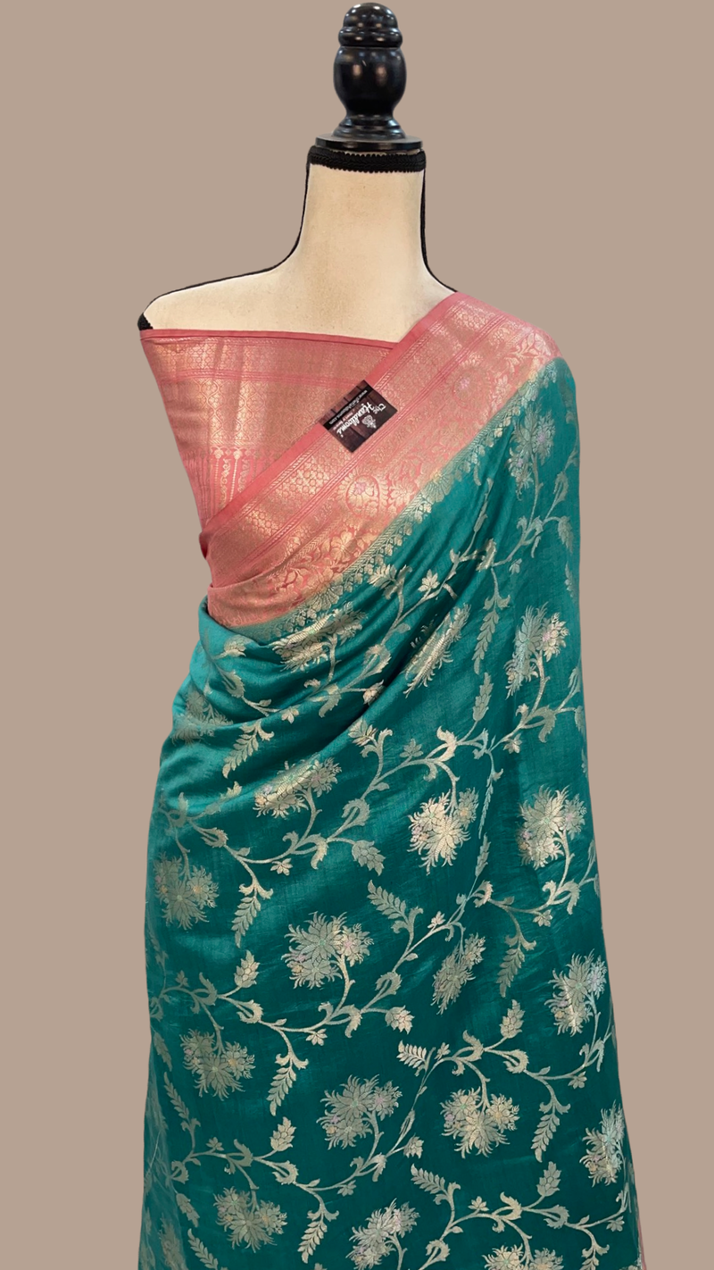 Pure Chiniya Silk Handloom Banarasi Saree - The Handlooms