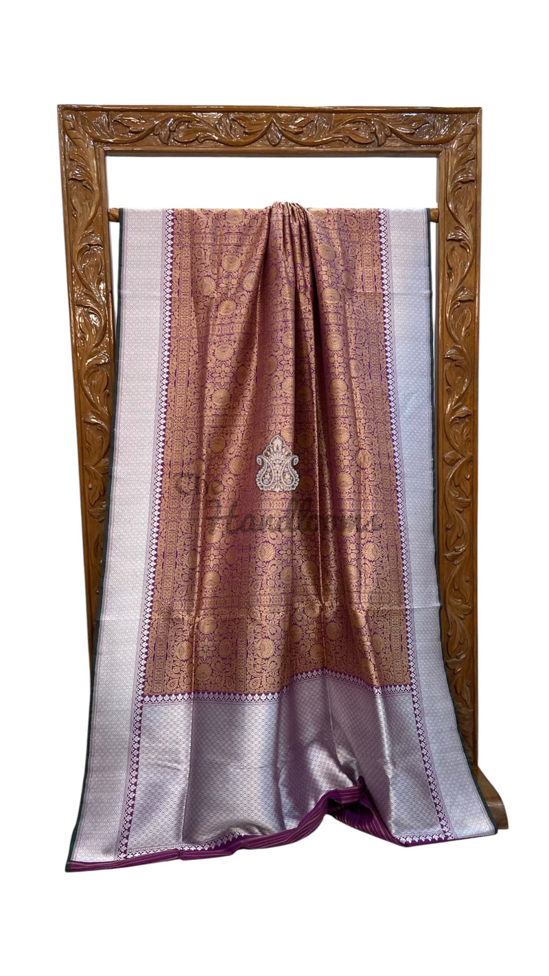 Regal Pure Katan Silk Banarasi Saree – Handwoven Tanchui Brocade