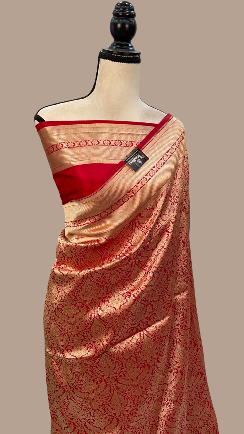 Pure Katan Silk Banarasi Handloom Saree - Tanchui Brocade - The Handlooms