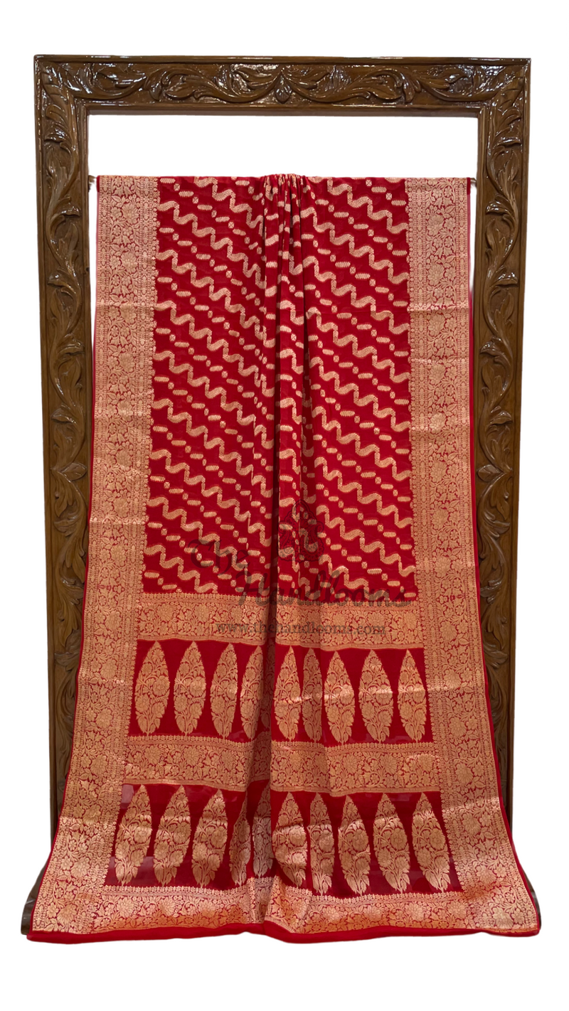 Pure Chiffon Khaddi Banarasi Saree - The Handlooms