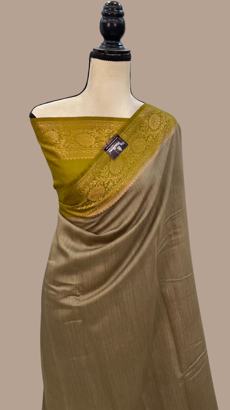Moonga Georgette Handloom Banarasi Saree - The Handlooms