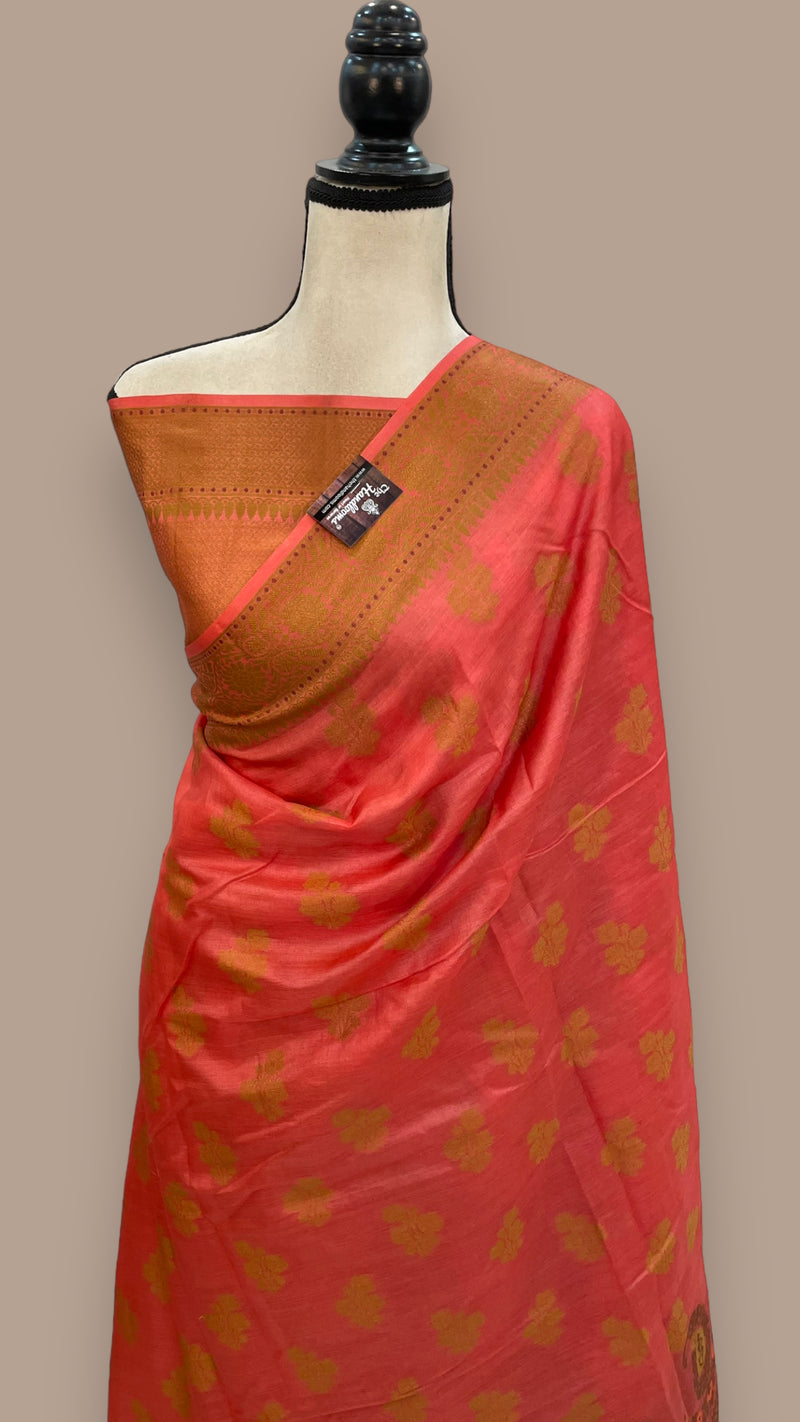 Pure Tussar Silk Handloom Banarasi Saree - The Handlooms