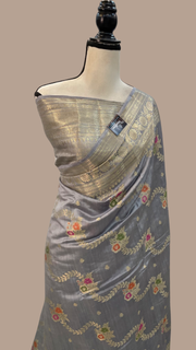 Pure Chiniya Silk Banarasi Saree - Gold Zari - The Handlooms