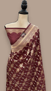 Pure Katan Silk Banarasi Handloom Saree - All over Sona Roopa Jaal work - The Handlooms