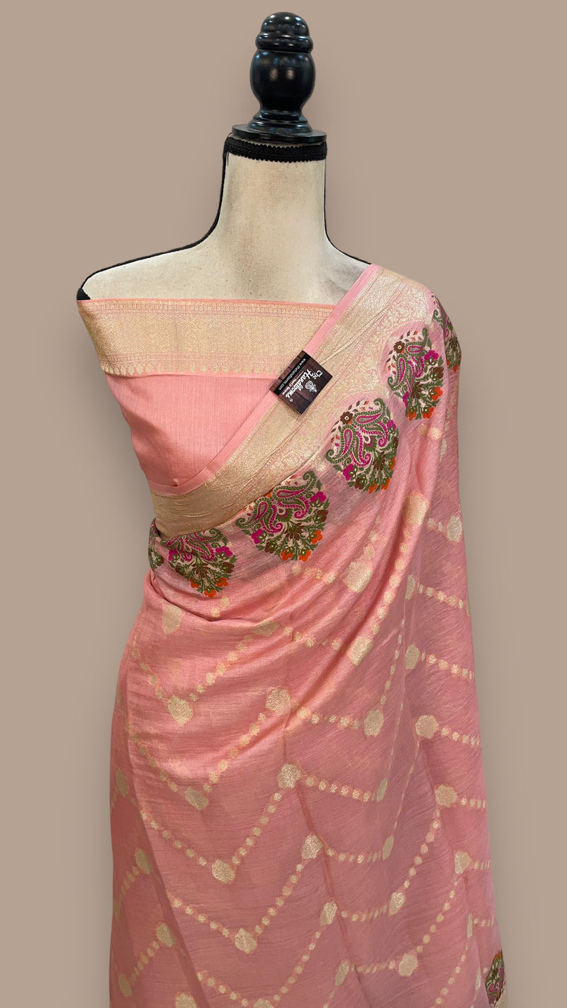 Pure Tussar Silk Handloom Banarasi Saree - The Handlooms