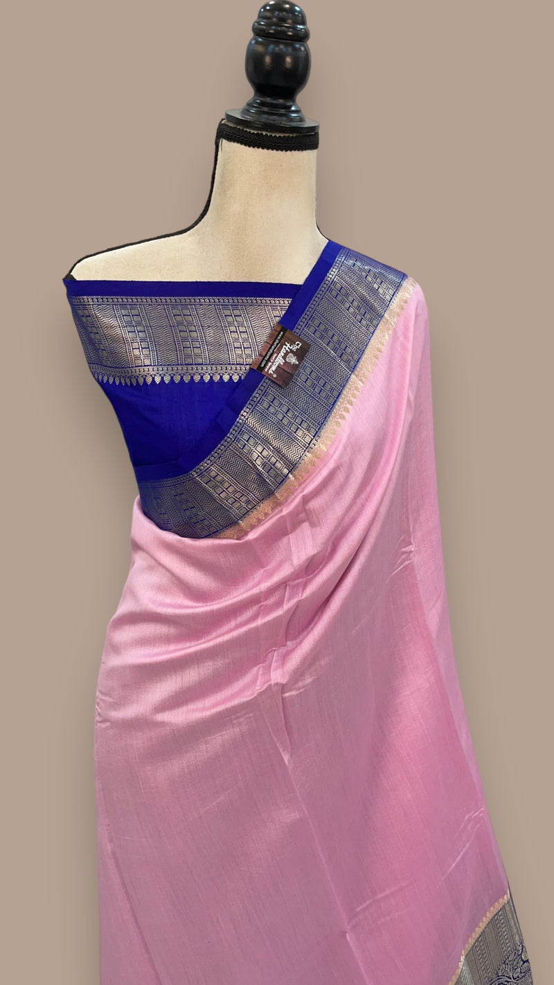 Pure Chiniya Silk Khaddi Handloom Banarasi Saree - The Handlooms