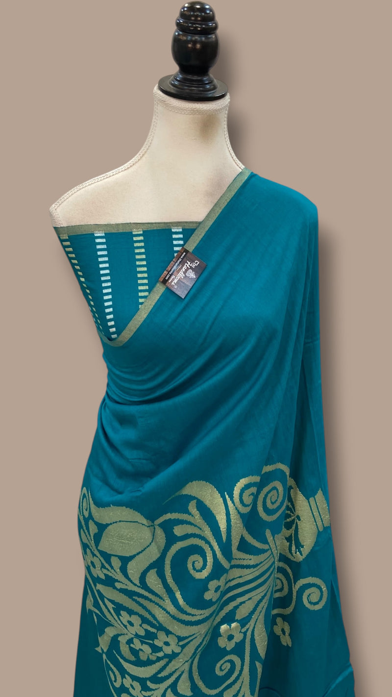 Pure Moonga Georgette Handloom Banarasi Saree