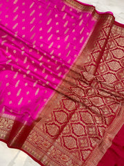 Pure Dupion Silk Banarasi Saree - Gold Zari - The Handlooms